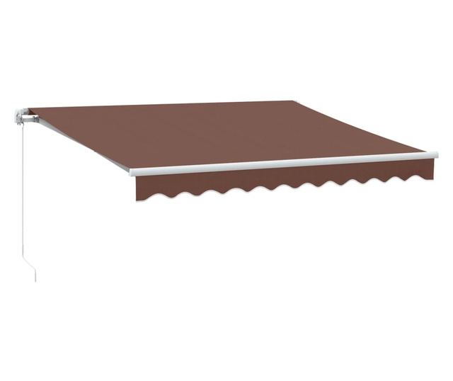 Ръчно прибираща се тента, кафява, 300x250 см