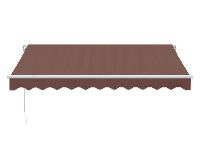 Ръчно прибираща се тента, кафява, 300x250 см