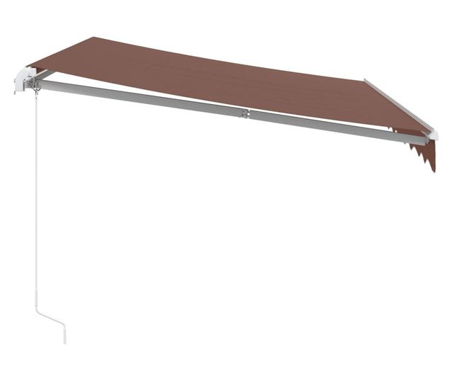 Ръчно прибираща се тента, кафява, 300x250 см