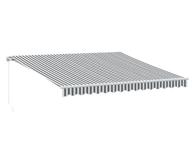 Ръчно прибираща се тента, антрацит и бял, 400x300 см