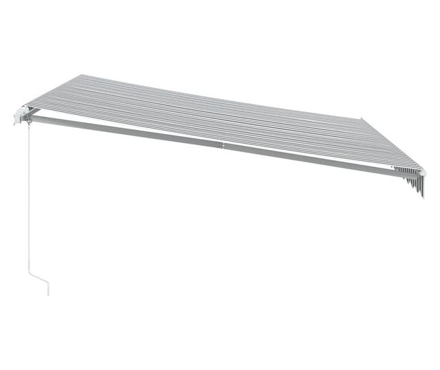 Ръчно прибираща се тента, антрацит и бял, 400x300 см