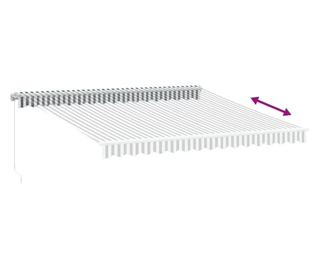 Ръчно прибираща се тента, антрацит и бял, 400x300 см