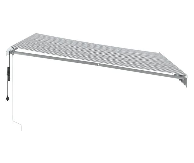 Автоматично прибираща се тента, антрацит и бял, 400x300 см