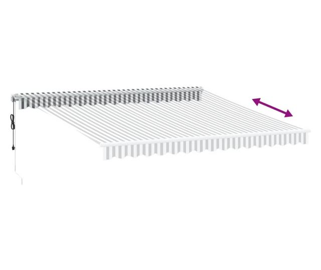 Автоматично прибираща се тента, антрацит и бял, 400x300 см