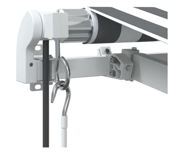 Автоматично прибираща се тента, антрацит и бял, 400x300 см