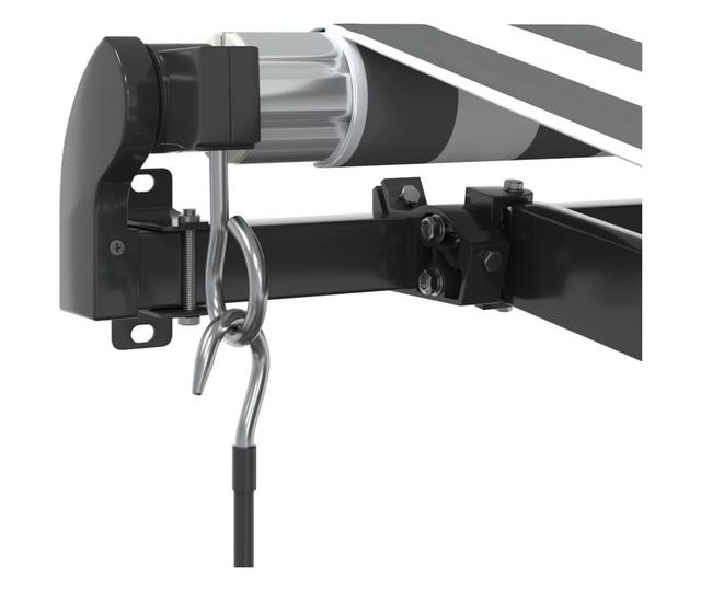 Ръчно прибираща се тента с LED, антрацит и бял, 300x250 см