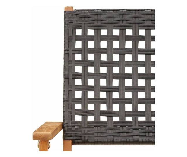 Сгъваеми градински столове 4 бр черен полиратан и дърво масив