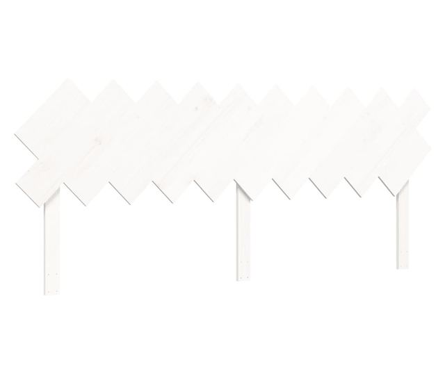 Рамка за легло с табла, бяла, 200x200 см, масивно дърво