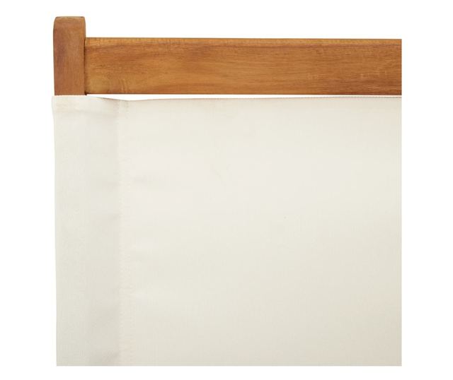 Сгъваеми градински столове, 6 бр, кремави, плат и дърво масив