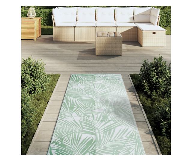 Килим за открито, зелен, 80x250 см, PP