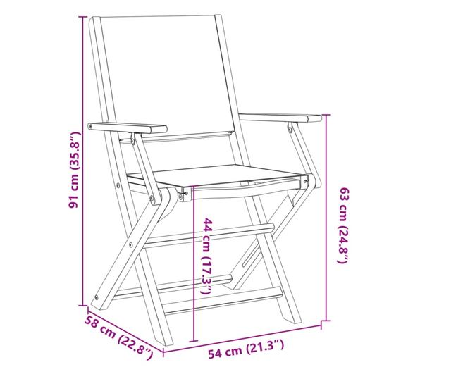 Сгъваеми градински столове 4 бр синьо-бял плат и дърво масив