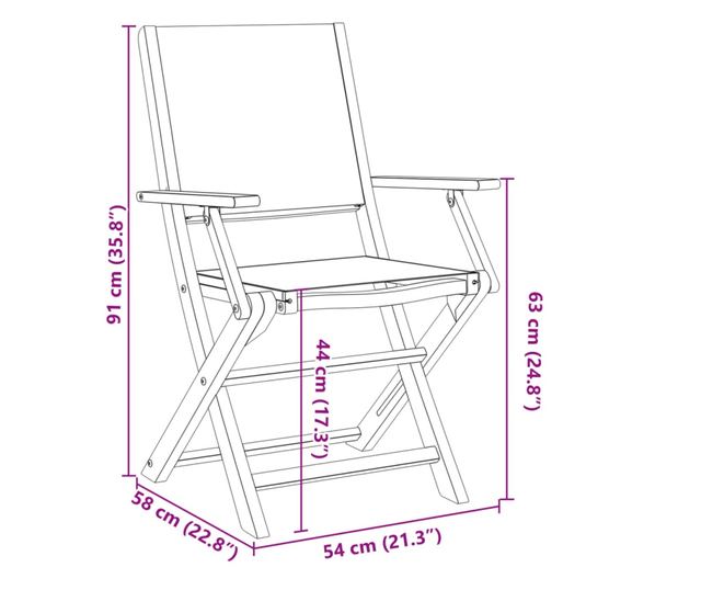 Сгъваеми градински столове 8 бр синьо-бял плат и дърво масив