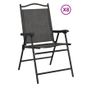 Сгъваеми градински столове 8 бр меланж сив стомана и текстилен