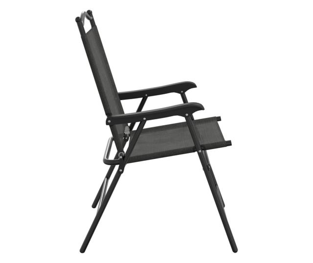 Сгъваеми градински столове 8 бр меланж сив стомана и текстилен