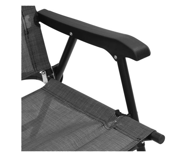 Сгъваеми градински столове 8 бр меланж сив стомана и текстилен