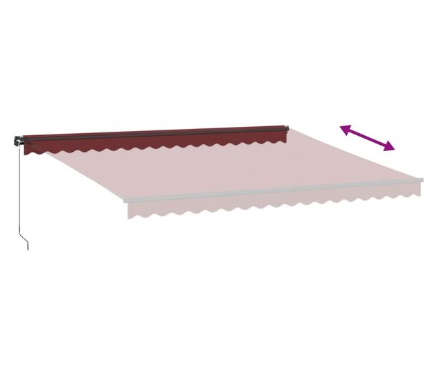 Ръчно прибиращ се тента, бордо, 450x300 см