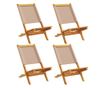 Сгъваеми градински столове, 4 бр, таупе, плат и дърво масив