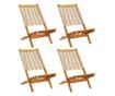 Сгъваеми градински столове, 4 бр, бежови, акация масив