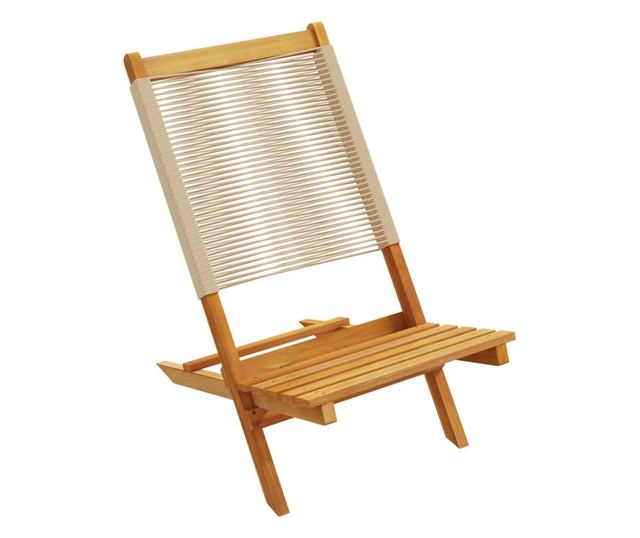 Сгъваеми градински столове, 4 бр, бежови, акация масив