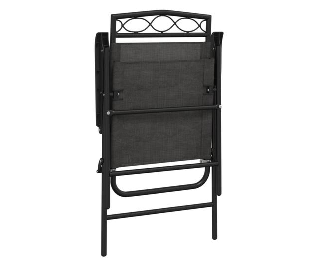 Сгъваеми градински столове 8 бр меланж сив стомана и текстилен