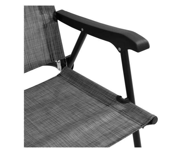 Сгъваеми градински столове 8 бр меланж сив стомана и текстилен