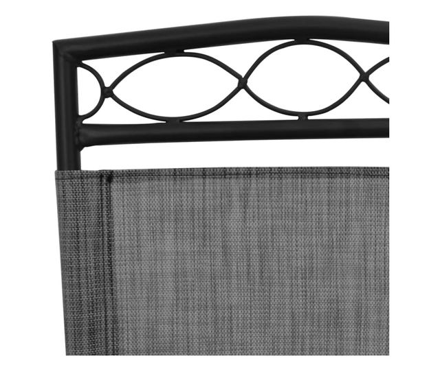 Сгъваеми градински столове 8 бр меланж сив стомана и текстилен