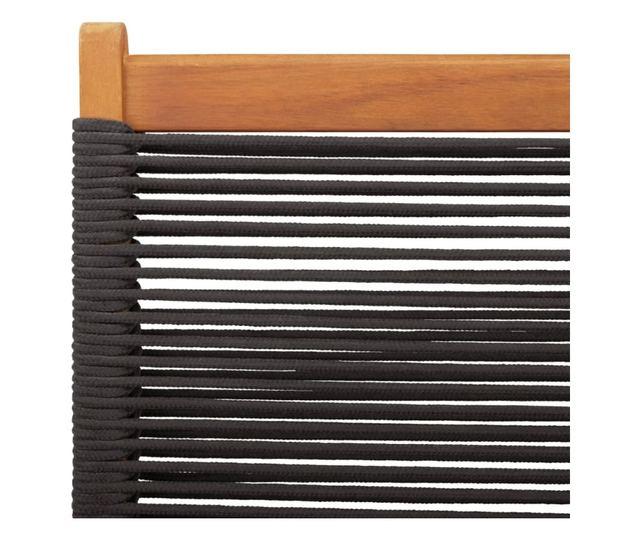 Сгъваеми градински столове, 4 бр, черни, акация масив