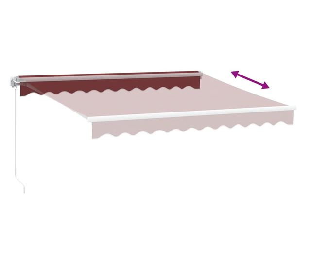 Ръчно прибираща се тента, бордо, 300x250 см
