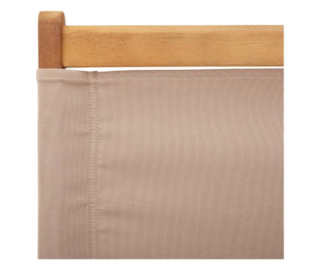 Сгъваеми градински столове, 4 бр, таупе, плат и дърво масив