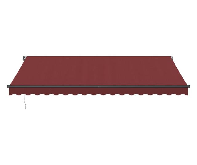 Ръчно прибираща се тента с LED, бордо, 450x300 см