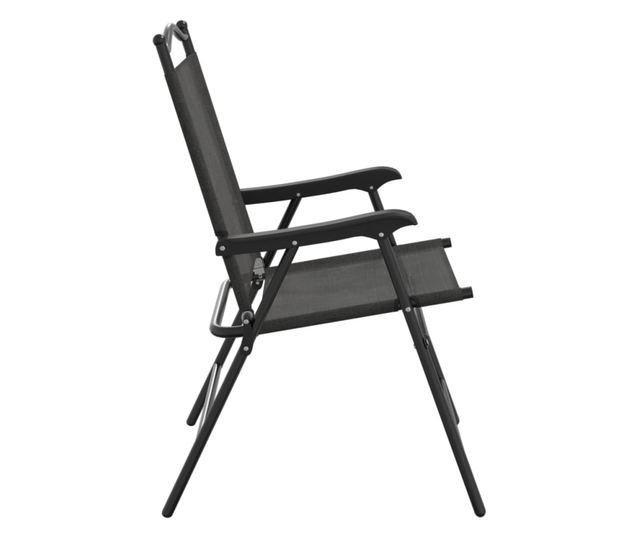 Сгъваеми градински столове 4 бр меланж сив стомана и текстилен