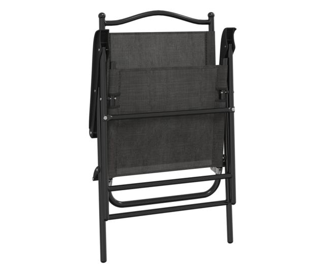 Сгъваеми градински столове 4 бр меланж сив стомана и текстилен