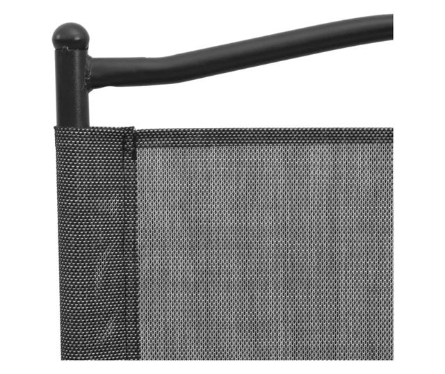 Сгъваеми градински столове 4 бр меланж сив стомана и текстилен