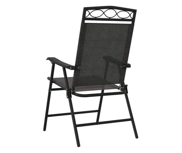 Сгъваеми градински столове 8 бр меланж сив стомана и текстилен