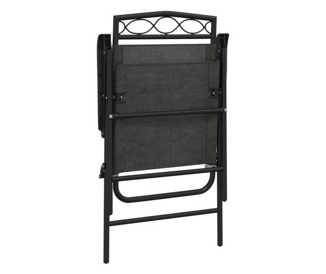 Сгъваеми градински столове 4 бр меланж сив стомана и текстилен