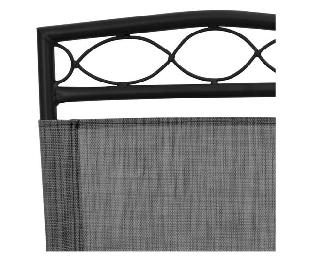 Сгъваеми градински столове 4 бр меланж сив стомана и текстилен