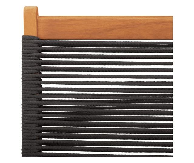 Сгъваеми градински столове, 8 бр, черни, акация масив