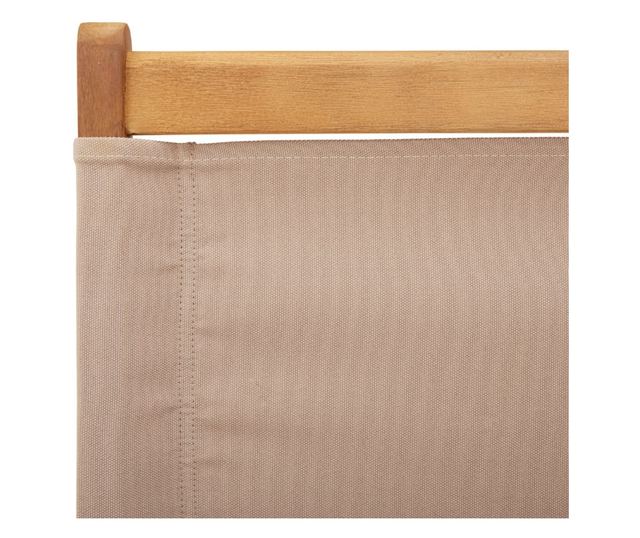 Сгъваеми градински столове, 8 бр, таупе, плат и дърво масив