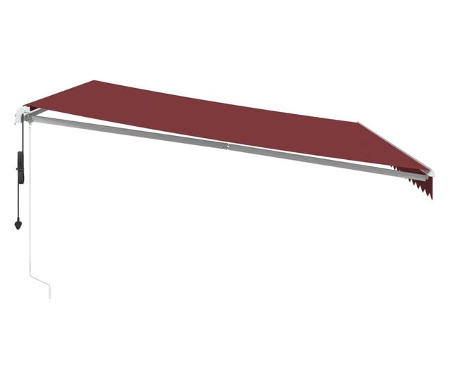 Автоматично прибираща се тента с LED, бордо, 500x350 см