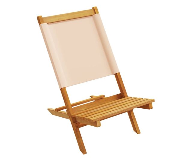 Сгъваеми градински столове 8 бр бежов плат и масивно дърво