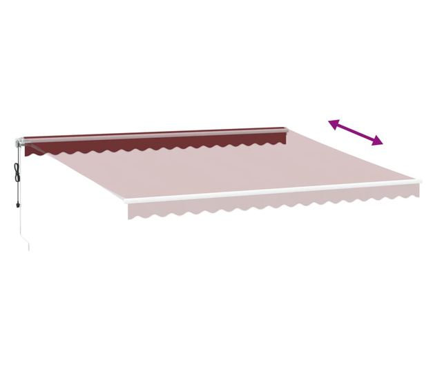 Автоматично прибираща се тента с LED, бордо, 450x300 см