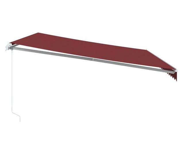 Ръчно прибираща се тента, бордо, 500x350 см