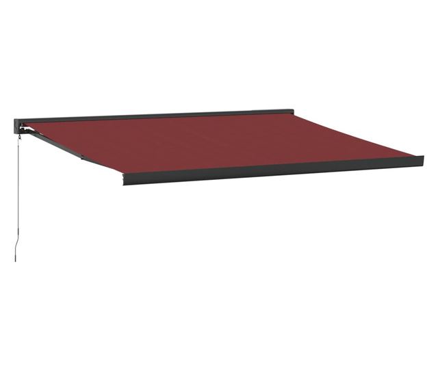 Ръчно прибираща се тента, бордо, 400x300 см