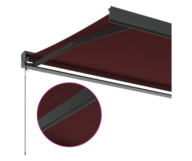 Ръчно прибираща се тента, бордо, 400x300 см