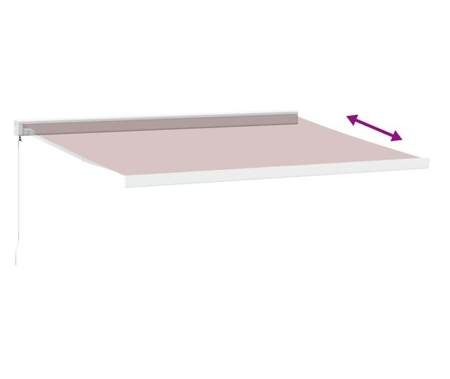 Ръчно прибираща се тента, бордо, 400x300 см