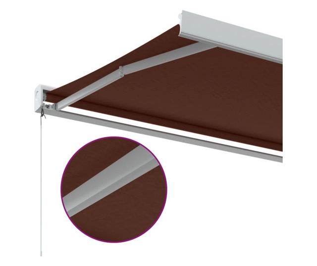 Ръчно прибираща се тента, бордо, 400x300 см