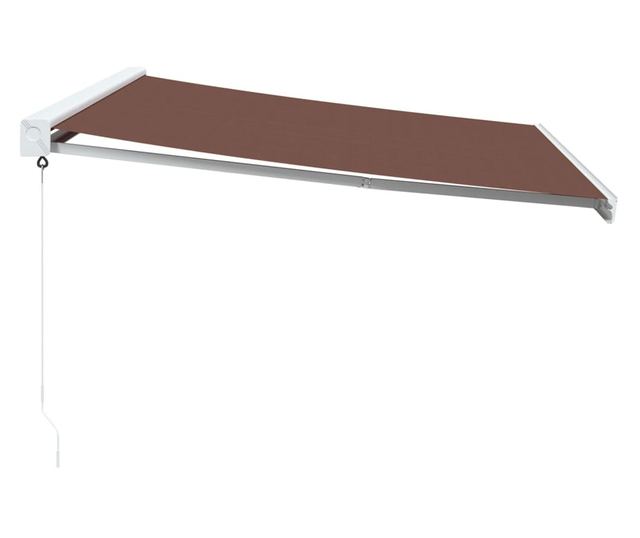 Ръчно прибираща се тента, кафява, 400x300 см