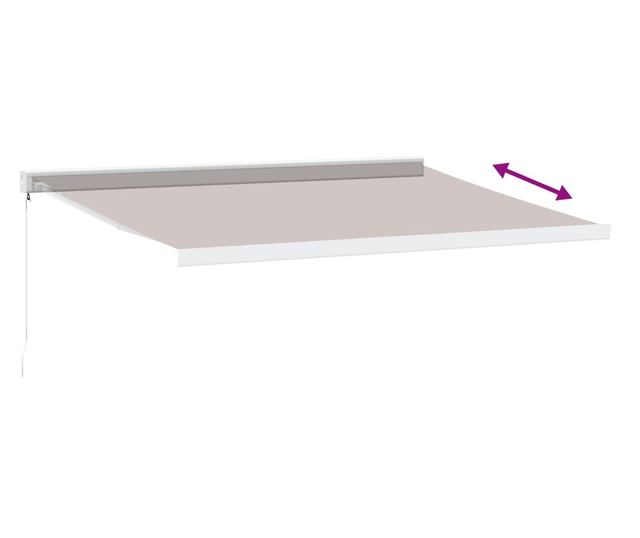 Ръчно прибираща се тента, кафява, 400x300 см