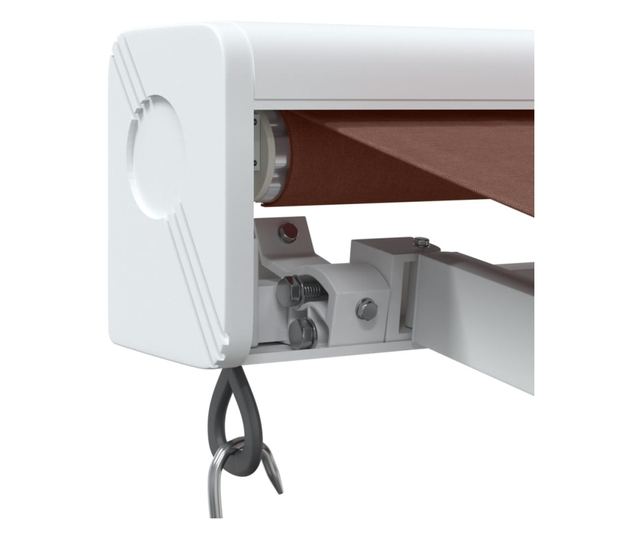 Ръчно прибираща се тента, кафява, 400x300 см