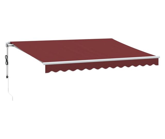 Автоматично прибираща се тента с LED, бордо, 350x250 см